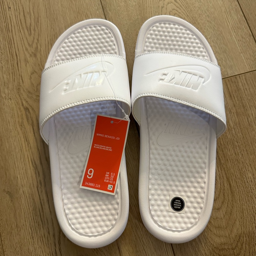 Nike White Slide Sandals